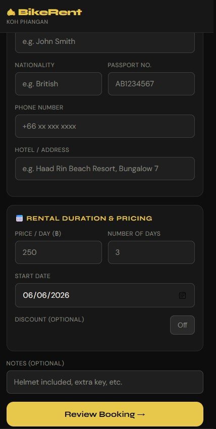 Bike Rental app screenshot
