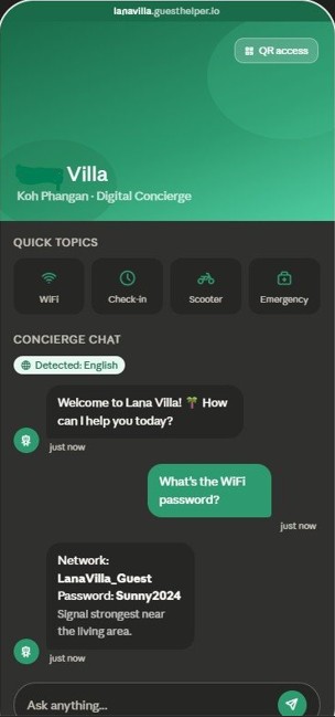 Digital Concierge app screenshot